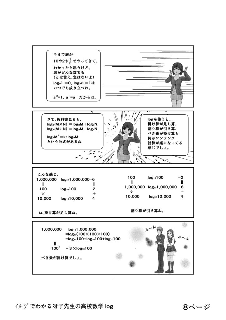 イメージでわかる冴子先生の高校数学 対数log編 数学はこちら 漫画で表してます Manabi100