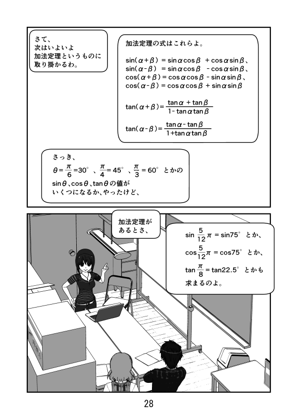 高校数学　漫画　加法定理